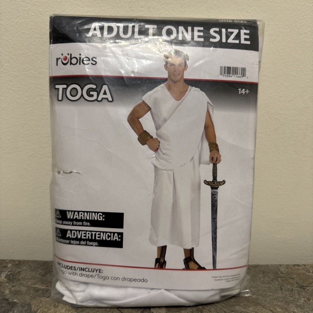 Rubies Men's Greek Roman Toga Halloween Costume Theater Cosplay One Size NEW